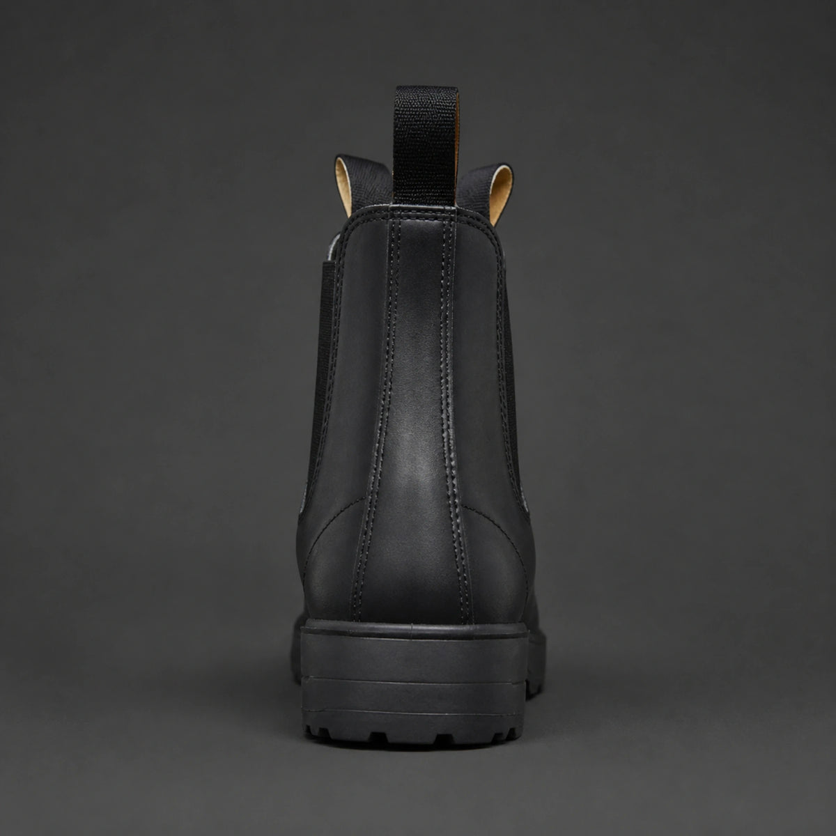 ankle boots — Black Chelsea boots direct rear view — view 6