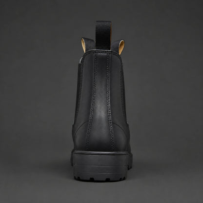 ankle boots — Black Chelsea boots direct rear view — view 6