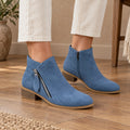 ankle boots — Evelyn blue front — complete product, exact reference photograph
