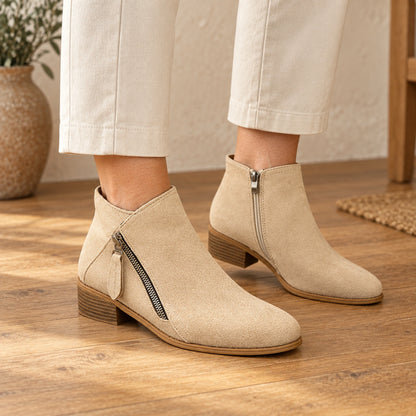 ankle boots — Evelyn beige front — complete product, exact reference photograph — view 5