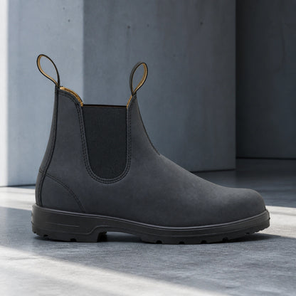 ankle boots — Charcoal gray Chelsea boot true side profile — view 5