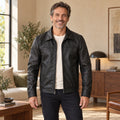 leather jacket — Jack black front — complete product, exact reference photograph
