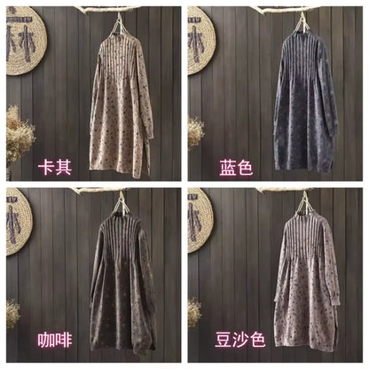 Knit midi jumper dress with pleated design, available in various colours, hanging on a wooden hanger — view 13 — view 17