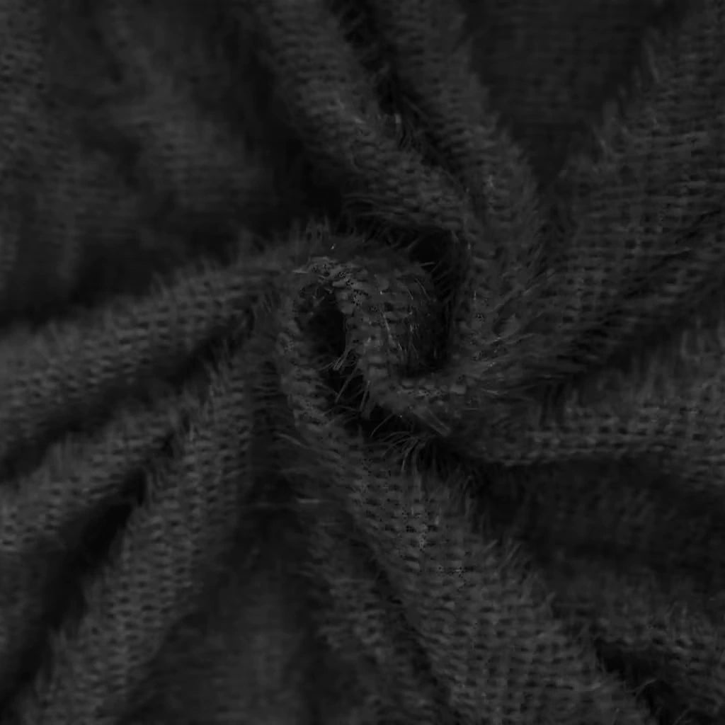 Black textured fabric detail of a women's long sleeve polyester midi jumper dress — view 16 — view 26