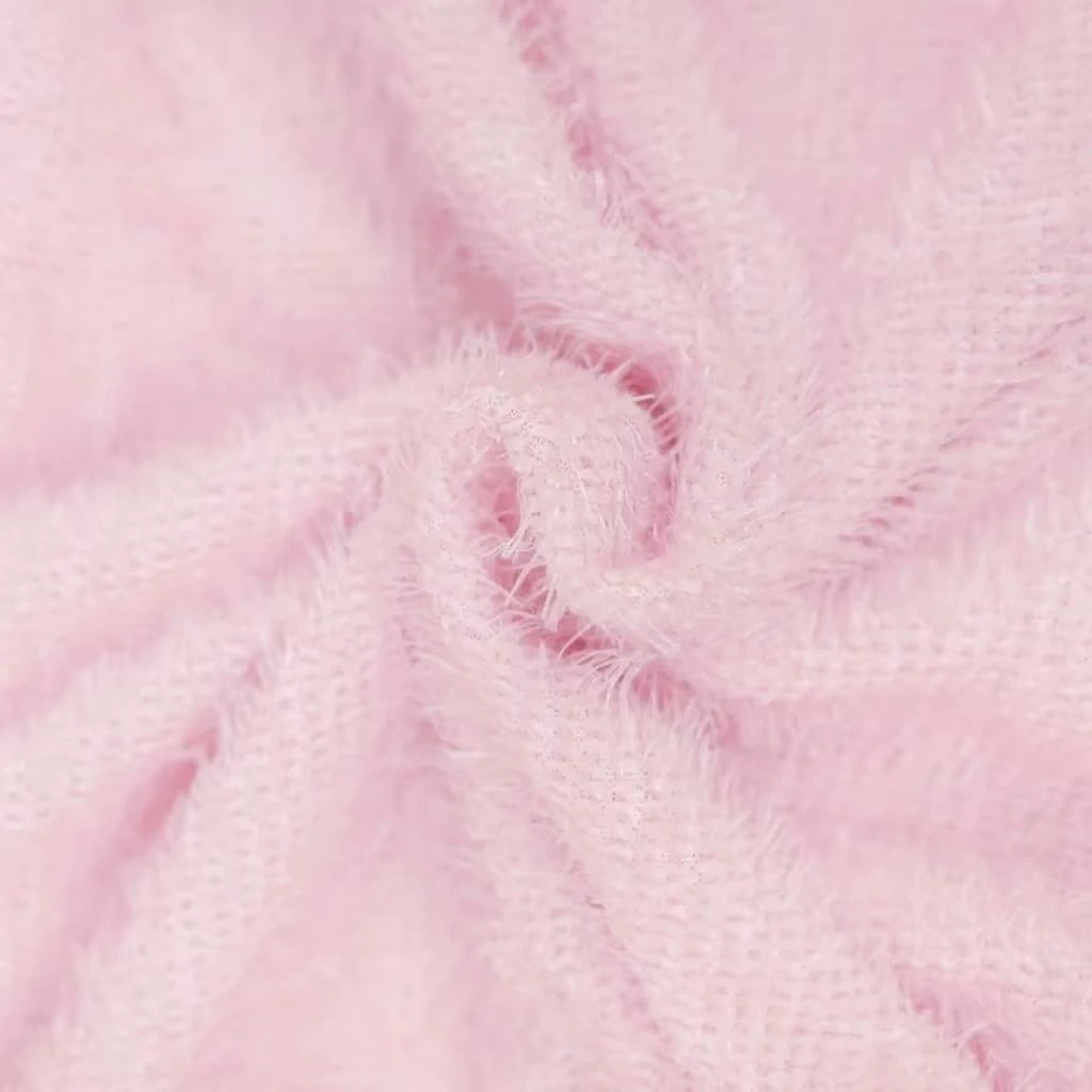 Soft pink polyester fabric texture of women's long sleeve midi jumper dress — view 27 — view 37