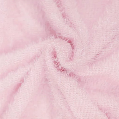 Soft pink polyester fabric texture of women's long sleeve midi jumper dress — view 27 — view 37