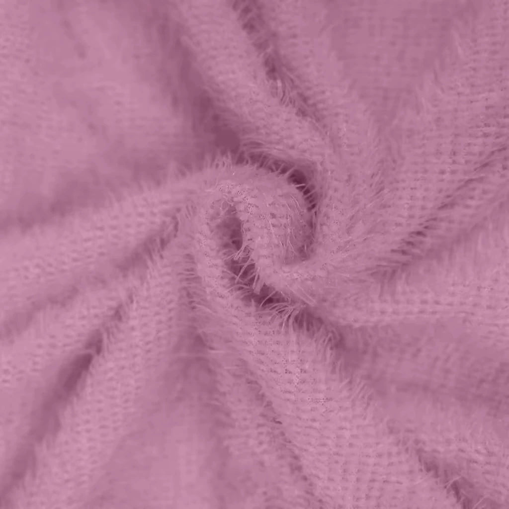 Soft pink textured fabric detail of a women's long sleeve polyester midi jumper dress — view 30 — view 40
