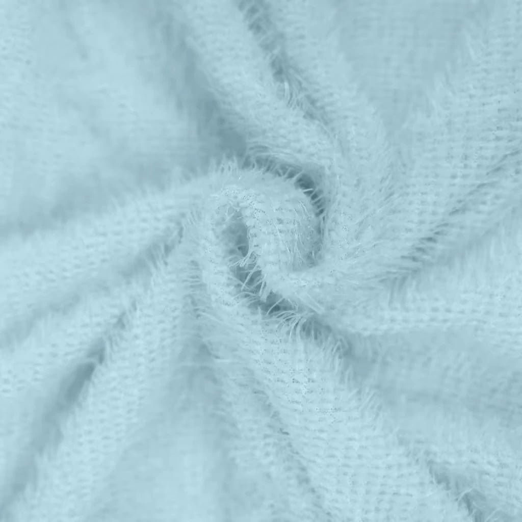 Light blue textured fabric detail of a women's long sleeve polyester midi jumper dress — view 36 — view 46