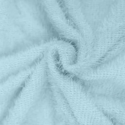 Light blue textured fabric detail of a women's long sleeve polyester midi jumper dress — view 36 — view 46