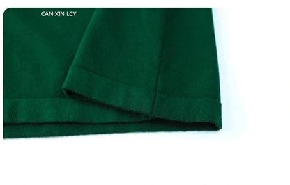 Green fabric detail of women's loose fit A line midi jumper dress — view 34 — view 37