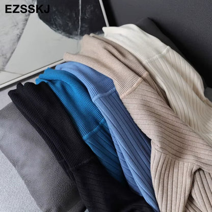 Midi jumper dress — A selection of ribbed knit fabrics in various colours, showcasing texture and material details — view 25