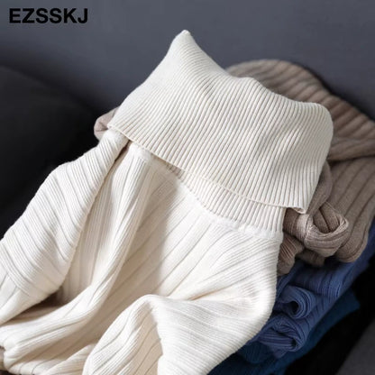 Midi jumper dress — A stack of women's turtleneck straight knit dresses in various colours — view 22 — view 27