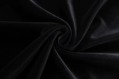 Soft black velvet fabric detail of women's midi jumper dress — view 20 — view 24