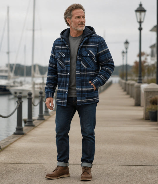 Navy Gray Plaid